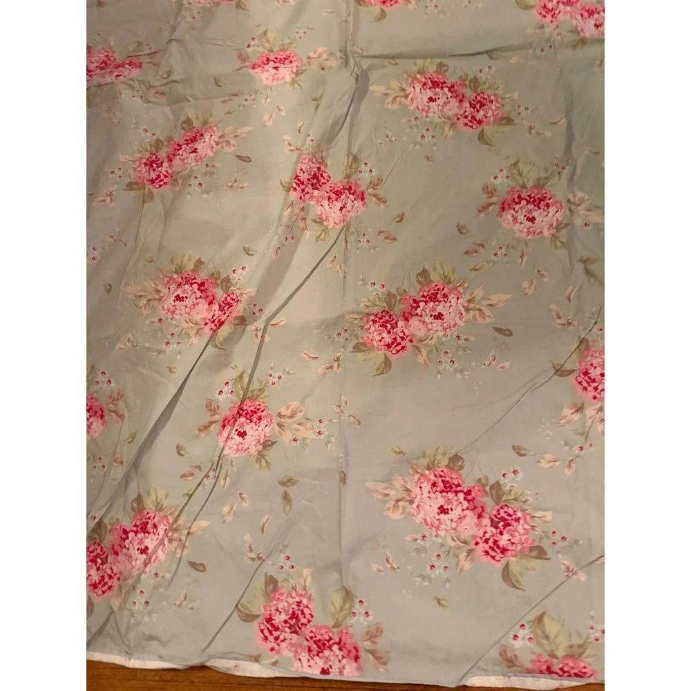 9.a.1 Vtg Reversible Floral Twin Duvet Cover 65x89 Cottage Rose Button Closure